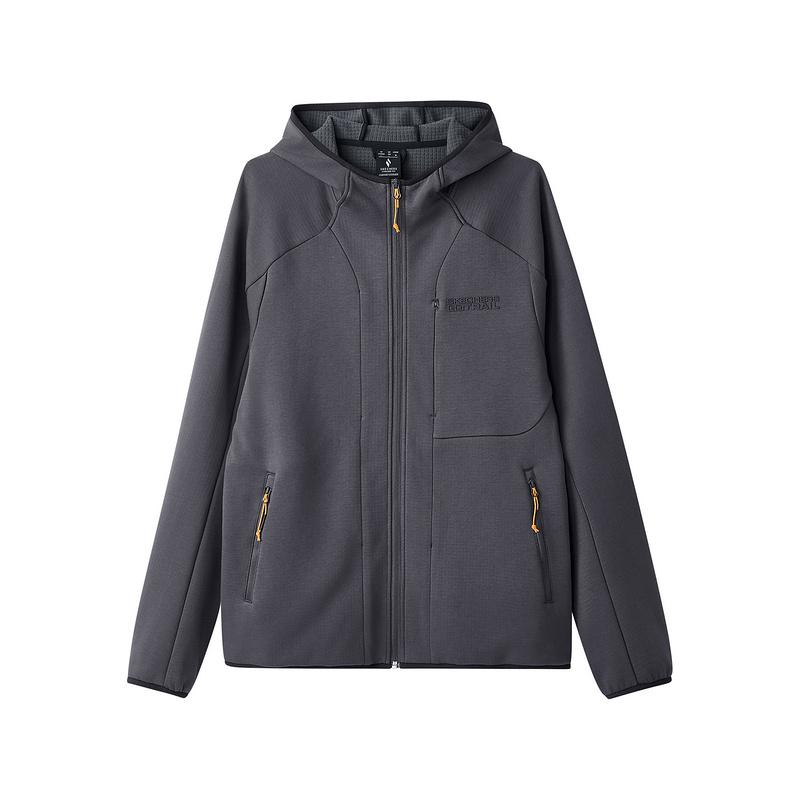 Skechers Mountain Outdoor Series FW24 Zip Hooded Sports Casual Jacket Men Jackets Periscope-Gray L424M015-0403 M