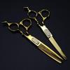 Germany Leopard Pattern Black Gold Hairdressing Scissors: Straight & Thinning Sets