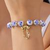 Trendy Ceramics Elegant Bracelet for Women Delicate Vintage Flower Ethnic Style Bowknot Cross Girls Party Bracelet Jewelry Gifts
