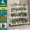 Wrought Iron Trapezoidal Plant Stand – Floor Standing Flower Pot Holder for Living Room or Balcony