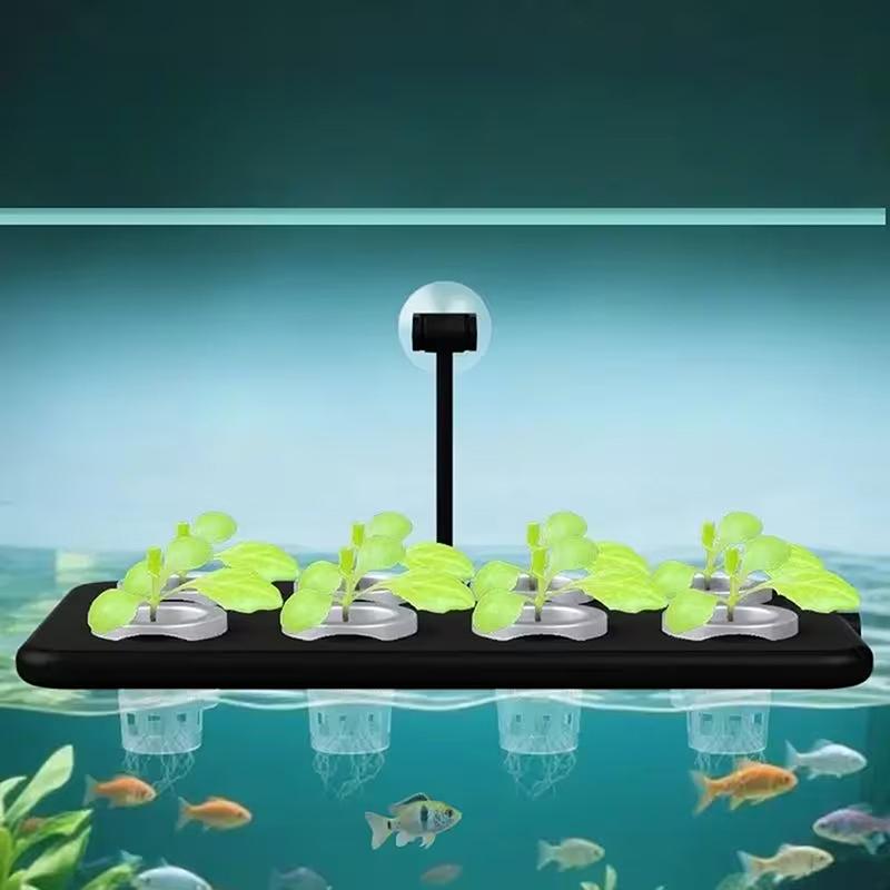 Aquarium Floating Hydroponic Planting Kit, Wall-Mounted Suction Cup Soilless Cultivation Board, Aquarium Greening Decoration