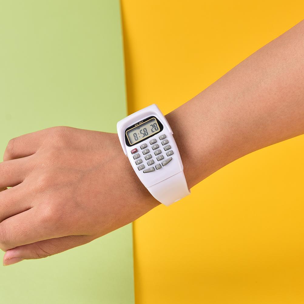 

2 в 1 цифровой студенческий экзамен специальный калькулятор часы детские электронные часы калькулятор времени новые часы мини-калькулятор мода белый