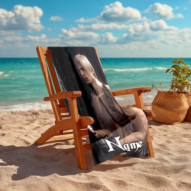 Personalized Customized Proof Beach Towel with Resident Evil Leon S. Kennedy Pattern - Soft, Absorbent,quick-drying,perfect Swimming,camping&bathing