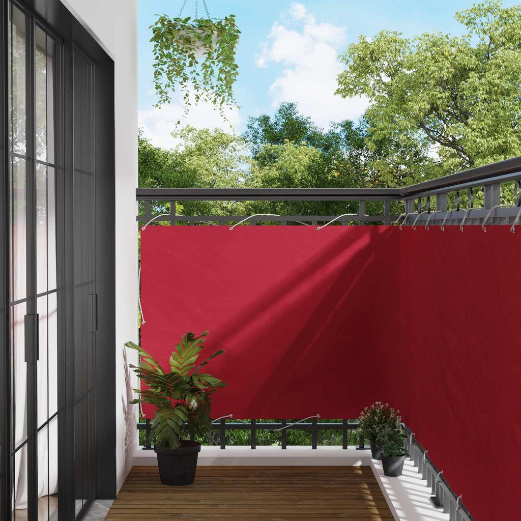 Balcony Privacy Screen Red 110 X 200 Cm Oxford Fabric