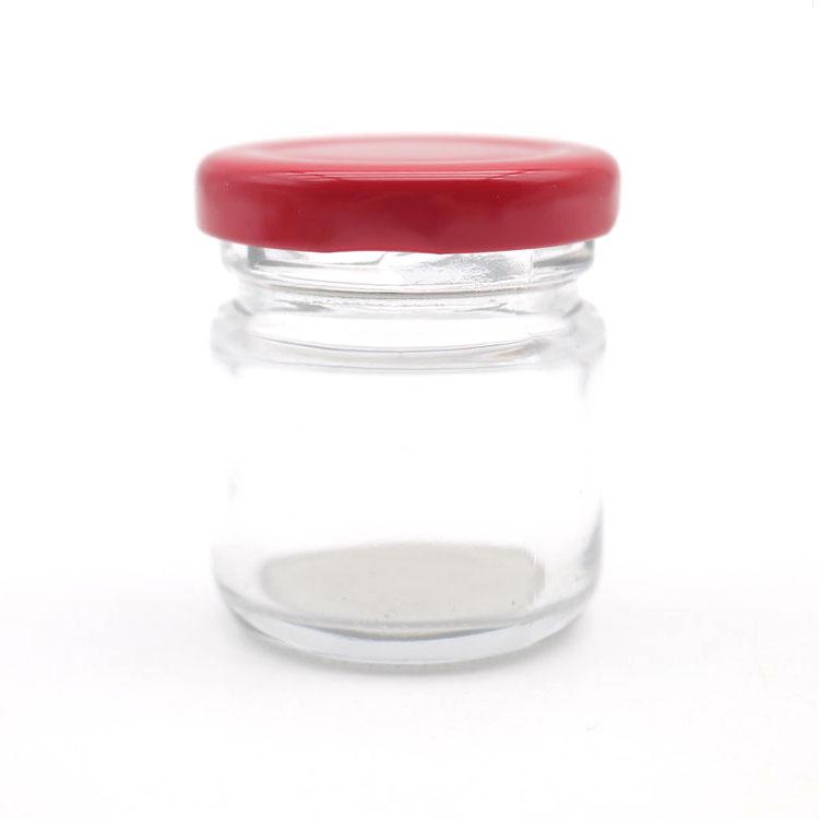 40ml Food Grade Empty Round Clear Mini Jam Honey Glass Jar Small Glass Jars with Metal Lid