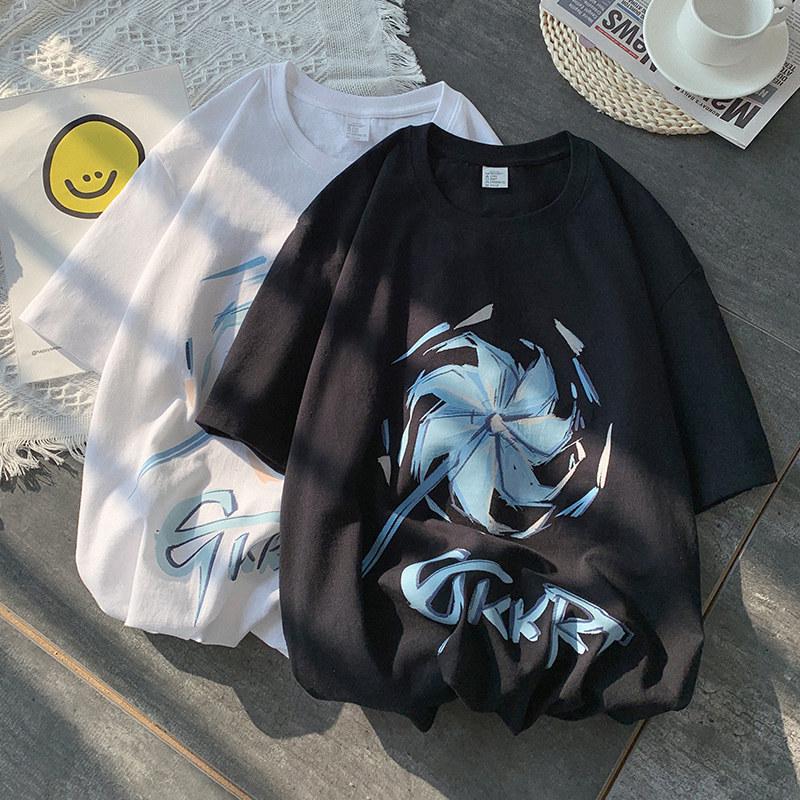 2025 Men's Short Sleeve T-Shirt - Summer Hong Kong Style, Trendy Korean Five-Point Design for Teens