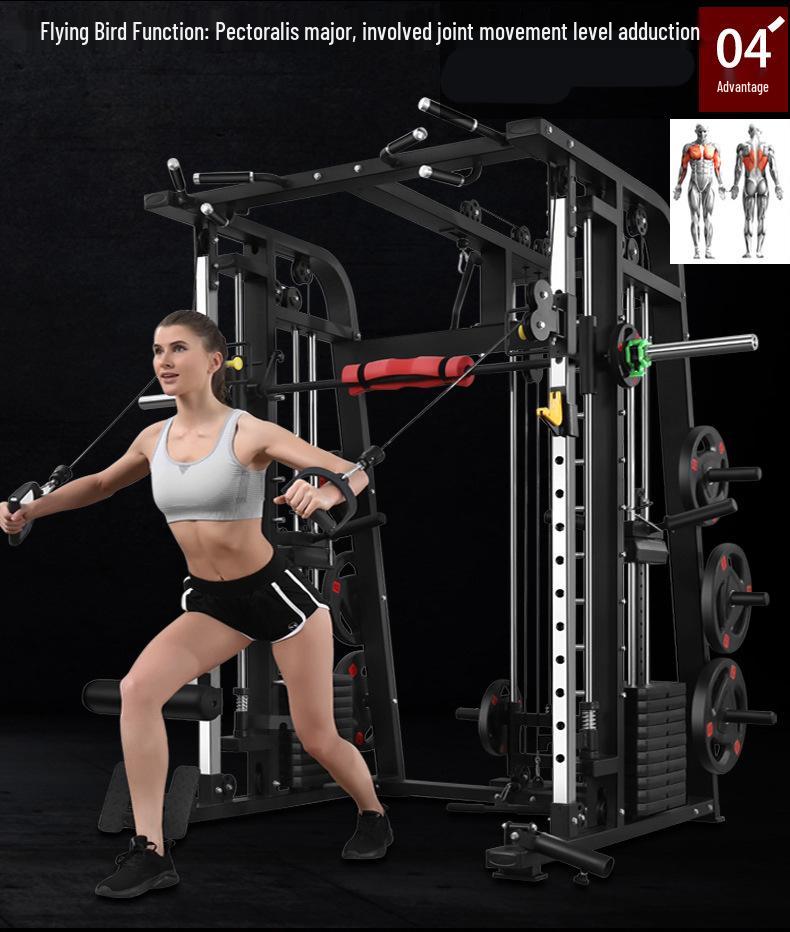 Smith Machine & Squat Power Rack: Comprehensive Home Fitness Equipment Set