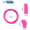 3PCS Silicone Car Steering Wheel Cover Set - Includes Handbrake Rose Red