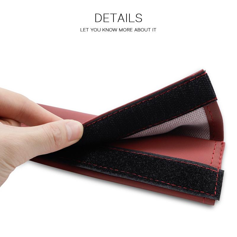 2Pcs Leather Car Seat Belt Shoulder Pad Safety Strap Cover For Jeep Grand Cherokee Wrangler JK Gladiator Compass Renegade Recon AMU1