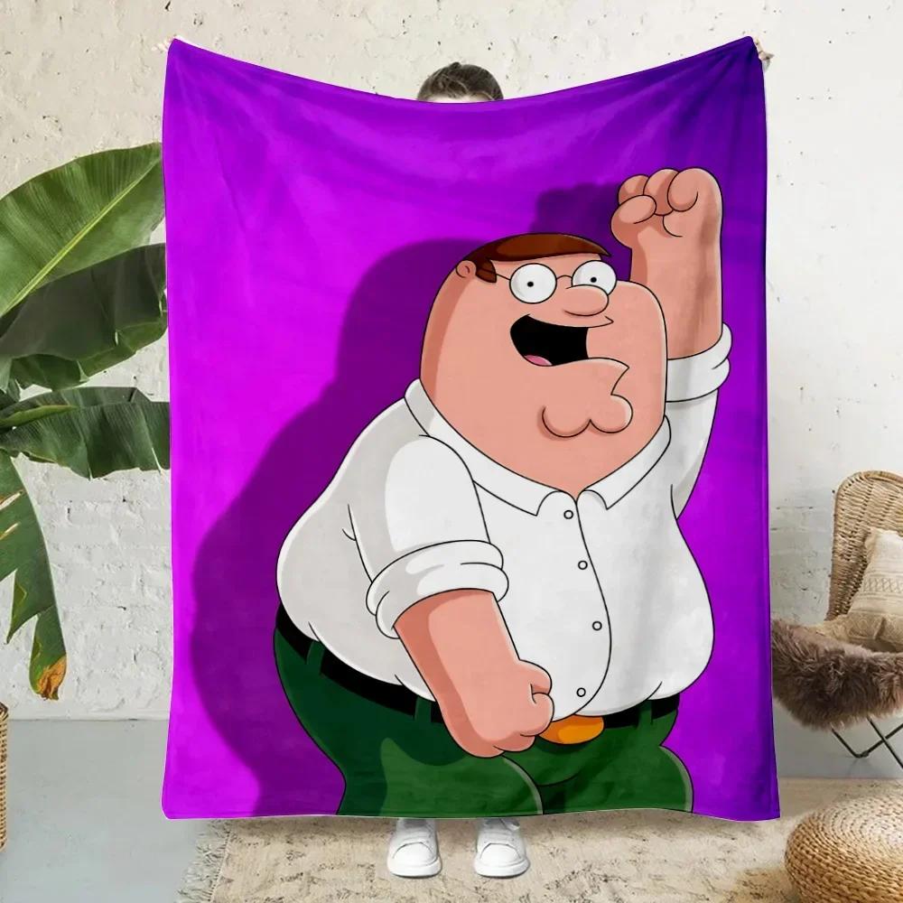 Kawaii Cartoon Familys Guys Printed Blanket Picnic Blankets Warm Blanket Soft And Comfortable Blanket Home Travel Birthday