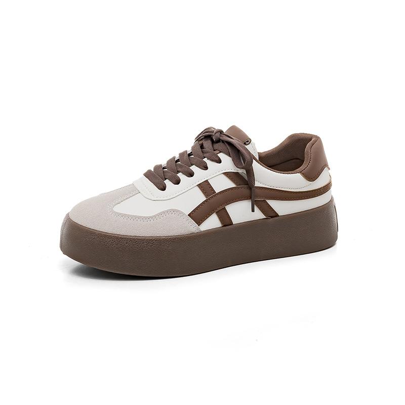 Retro Casual Couple Board Shoes Women's New Platform Student Shoes Versatile Fashion White Shoes 8861