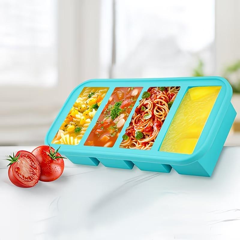 Large Capacity Silicone Tray Food Grade for Hot Pot Broth Stock Sauce Freezer Storage Containers Reusable Kitchen Gadget