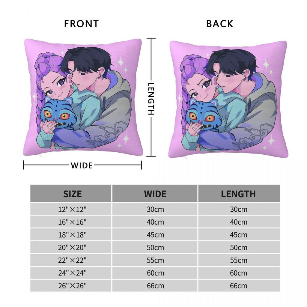KPop Demon Hunters Pillowcase Printing Fabric Cushion Cover Gift Throw Pillow Case Cover Home Square 45X45cm