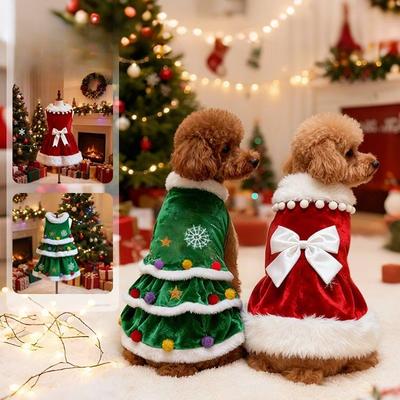 Autumn and Winter Christmas Dresses Pet Dog Transformation Outfits Wholesale Dog Clothes Cat Supplies Cat Clothing