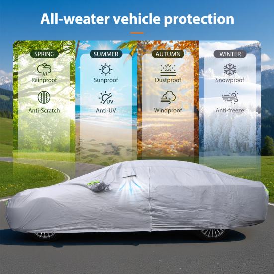 Autoabdeckung, Wasserdichte Ganzjahres-Autoabdeckung, Auto-Schneeabdeckung für 2010-2025 Camry LE/Corolla LE/für Benz E-Klasse, mit Belüftungslöchern, Enthält
