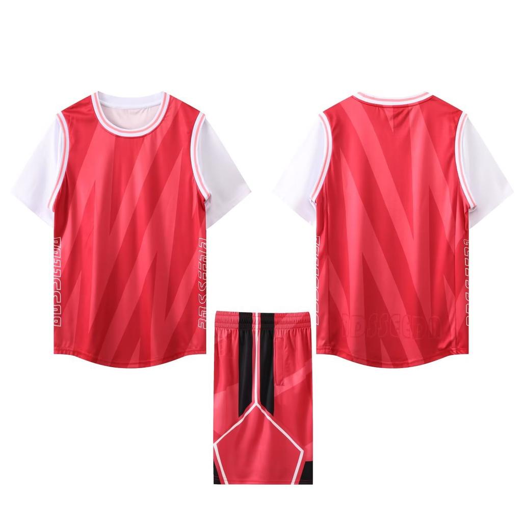 American Fake Two-Piece Basketball Suit, Boys And Girls Training Sports, Primary School Students Summer Adult Basketball Suit