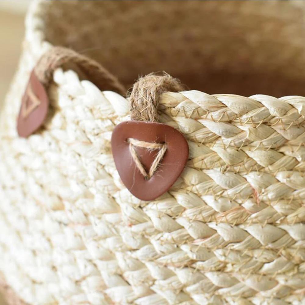 Bamboo Seagrass Storage Baskets Wicker Basket Plant Nordic Style Garden Flower Pot Laundry Basket Container Toy Holders