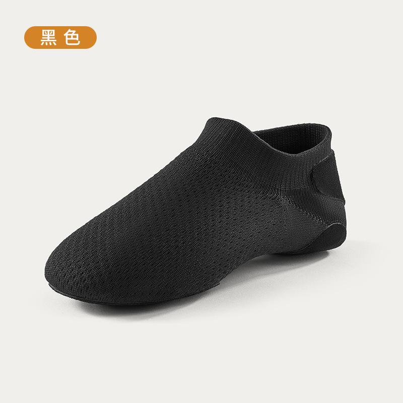 

Унисекс Нейлоновый верх Кожаная подошва Слипоны Джазовая обувь Для женской и мужской танцевальной обуви 42 чёрный