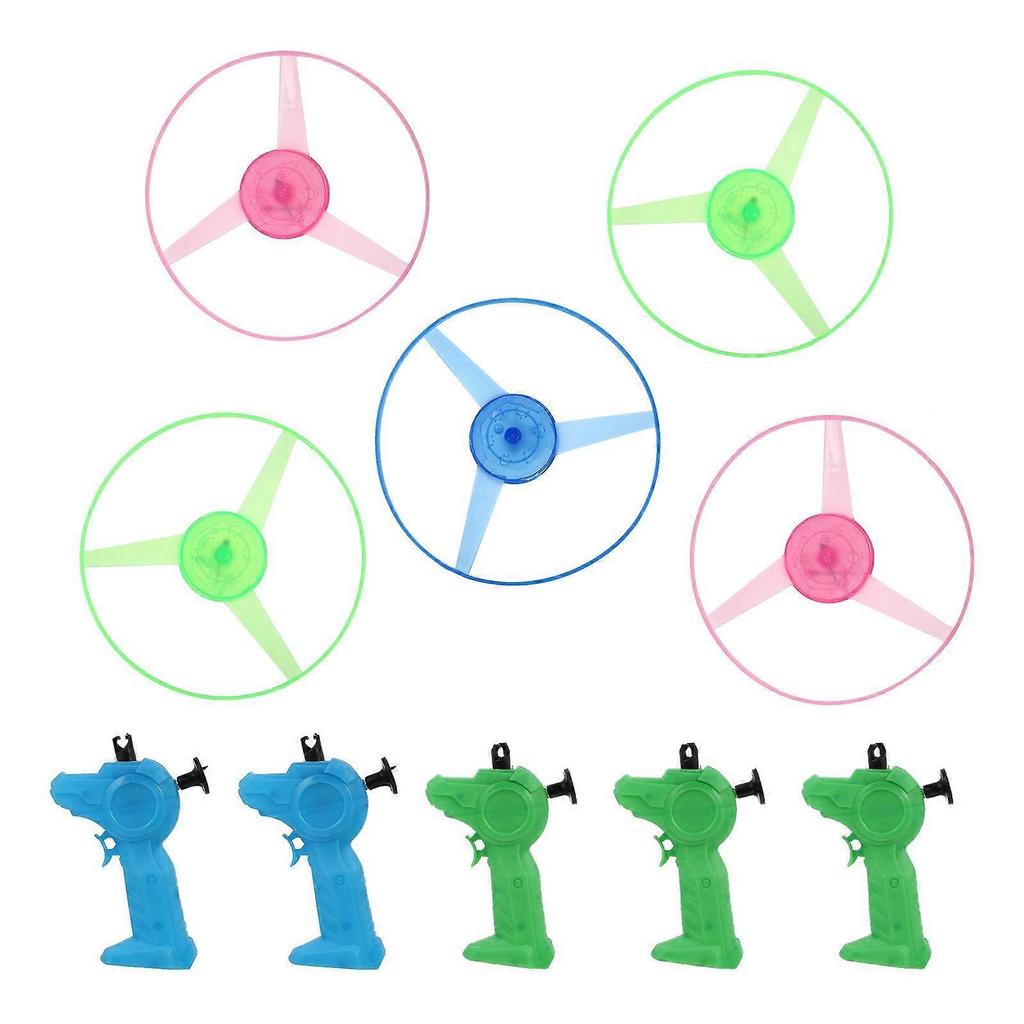 5Pcs Sky Flying Aerial Disc and 5Pcs Launcher Kit Children Kids Toys Gifts