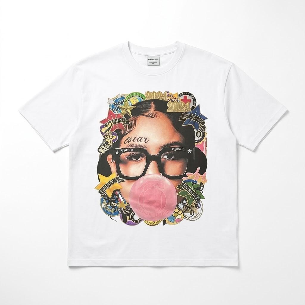 Graphic T-Shirt Estar 2024 Bubble Gum Girl Retro Vintage Style White Tee Men Wom Unisex T-Shirt XXL