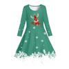 Girls' 3D Reindeer Snowflake Dress Long Sleeve Summer Spring Vacation Daily Holiday Princess Beautiful Sweet Kids 4-12 Years Casual Dress A Line Dress