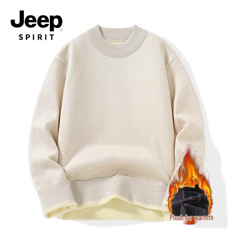 JEEP SPIRIT Men's Heavyweight Fleece-Lined Turtleneck Sweater