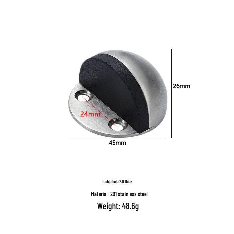 Strong Magnetic Stainless Steel Door Stopper with Anti-Collision & Anti-Wind Features, No-Drill Floor Mount, Thickened Rubber Turtle Top Bumper
