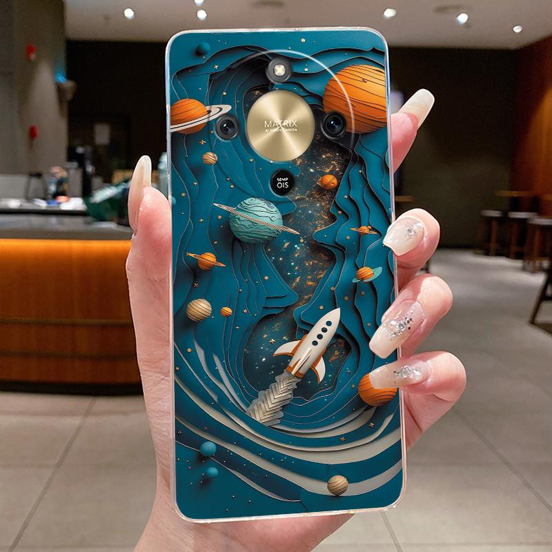 For Honor Magic 8 Lite Case Pretty Flower Butterfly Silicone Clear Back Cover Soft TPU Phone Case for Honor Magic8 Lite 5G Funda