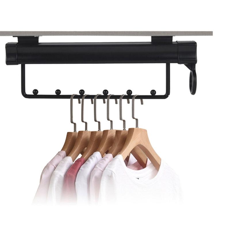 Telescopic Clothes Hanger Clothes Rack Storage Device for Wardrobe Vertical and Longitudinal Rod Clothes Hanging Rod