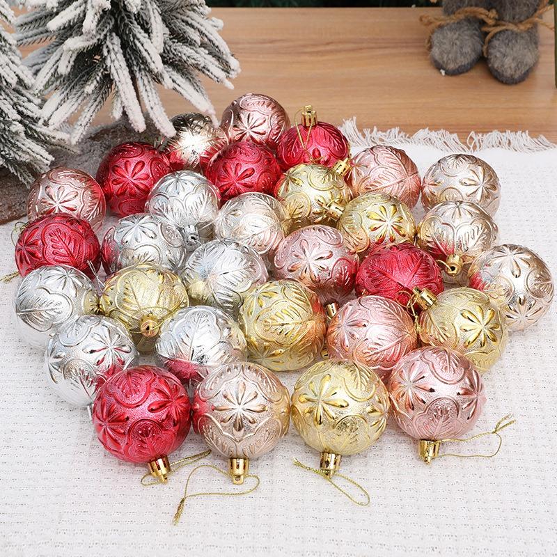 6/12PCS Christmas Ball Ornaments Xmas Tree Hanging Pendant Sets 5cm Colorful Ball Decoration for New Year Christmas Home Party