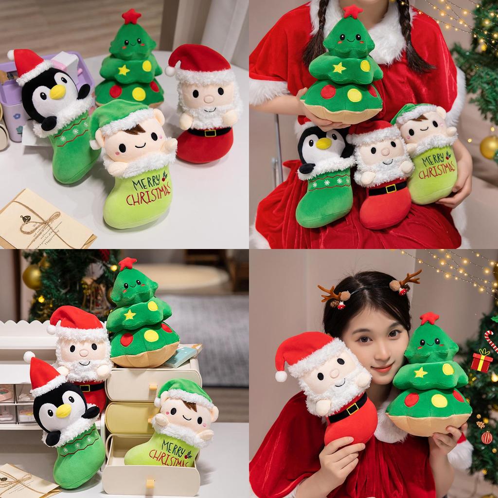 Adorable Christmas Plush Toys Featuring Santa Claus Snowman Christmas Tree Gifts