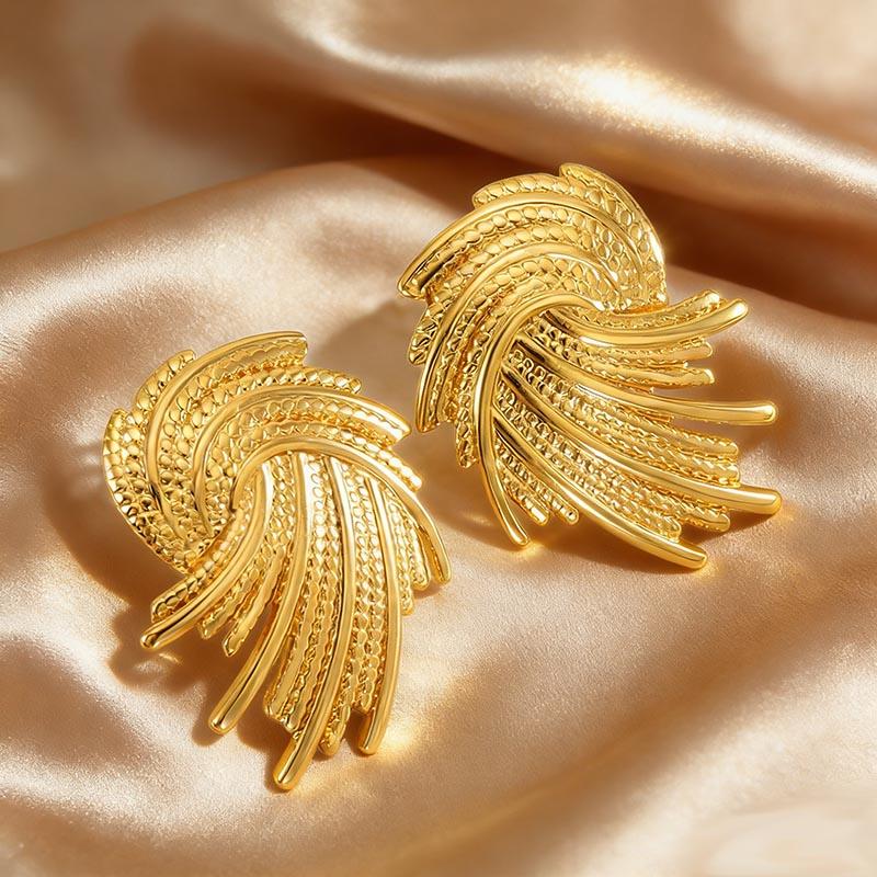 Trendy Korean Minimalist Statement Clip Earrings Jewelry Elegant Gold Color Goemtric Clip Earrings Without Piercing for Women