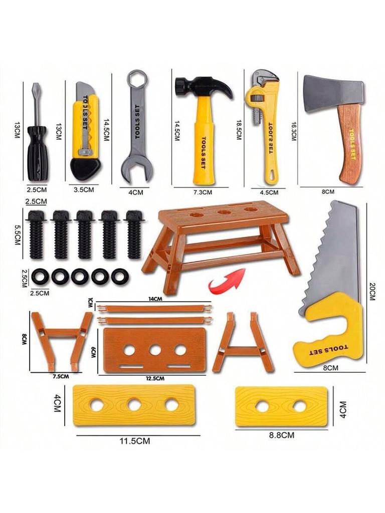 1set Boy Building Tool Set Repair Tool Box Set Simulation Repair Tools Electric Drill Screwdriver Screw Screw Playing House Toys
