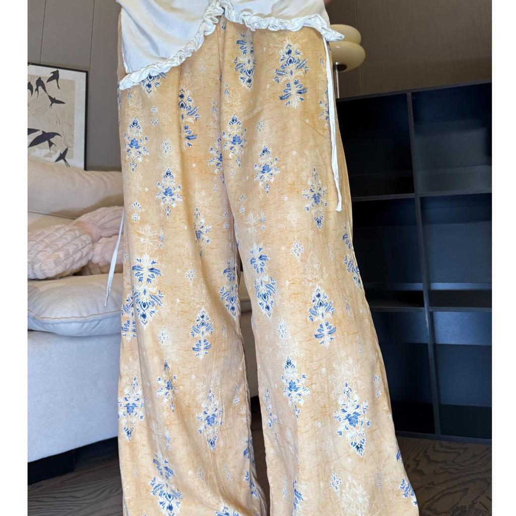 Versatile Summer Wide-Leg Cotton Silk Pants