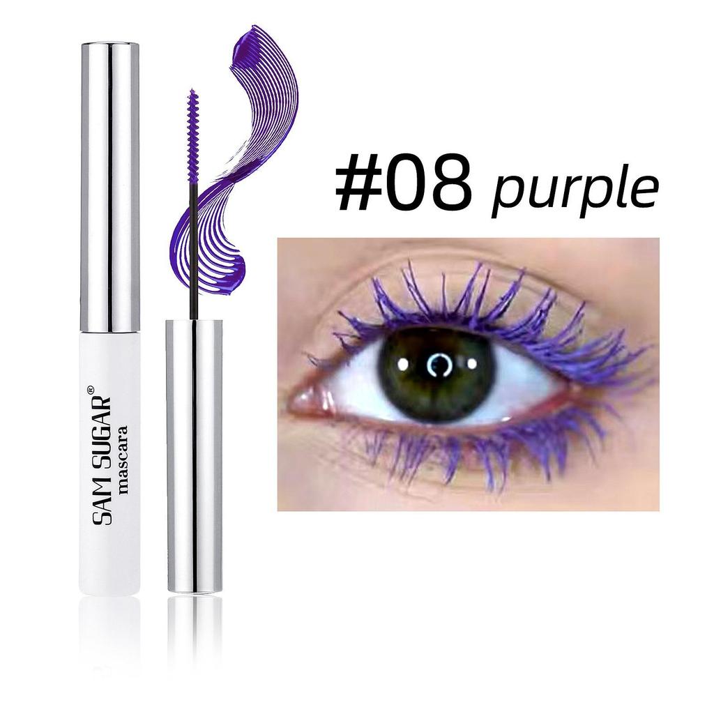 Silk Fiber Mascara Colorful Ultra-Fine Brush Lengthens Eyelashes Waterproof Lasting Fast Dry Green Pink Curling Mascara Makeup