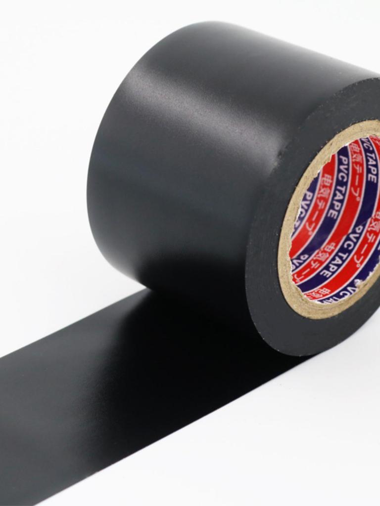 Black Self-Adhesive PVC Insulation Tape for Heat Preservation, Waterproofing, and Sun Protection On Outdoor Air Conditioner and Electrician Pipes.