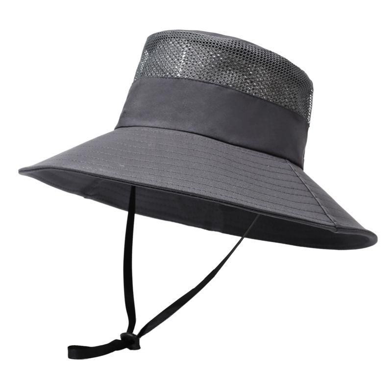 Bucket hat summer sun protection sun hat men's outdoor mountaineering fishing hat face protection neck integrated hat big brim sun hat