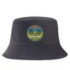 Sommer Abenteuer Surf Club Fischerhut Tropischer Palmenprint Sonnenhut Unisex Baumwolle Faltbar Strandhut UV-Schutz Panama