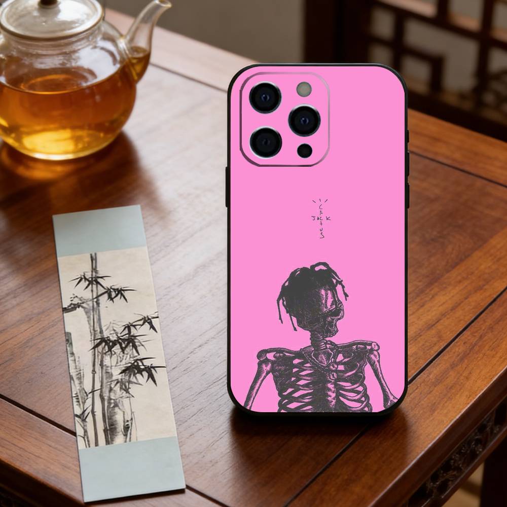 C-Cactuss J-Jack Travis Scott Phone Case For iPhone 17,16,15,14,13,12,11 Plus,Pro Max,XS,Soft Silicone Black Cover