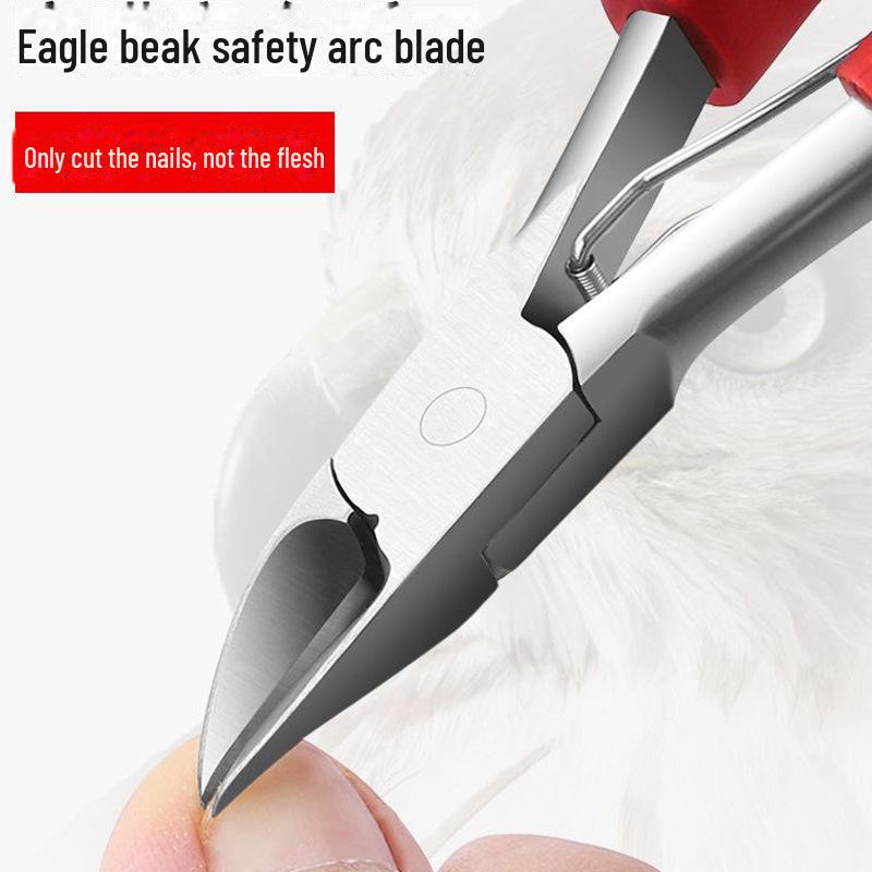 Hawk Beak Large Toenail Clippers Set with Grooved Blade and Precision Scissors