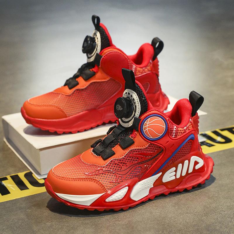 Year of the Snake Limited Red Red Flame Children's Basketball Shoes 2025 New Summer Mesh Breathable Boys' Running Shoes