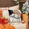 Cartoon Print Snowman Pillow Cover Christmas Party Decoration Sofa Cushion Car Back Seat Cushion Cover