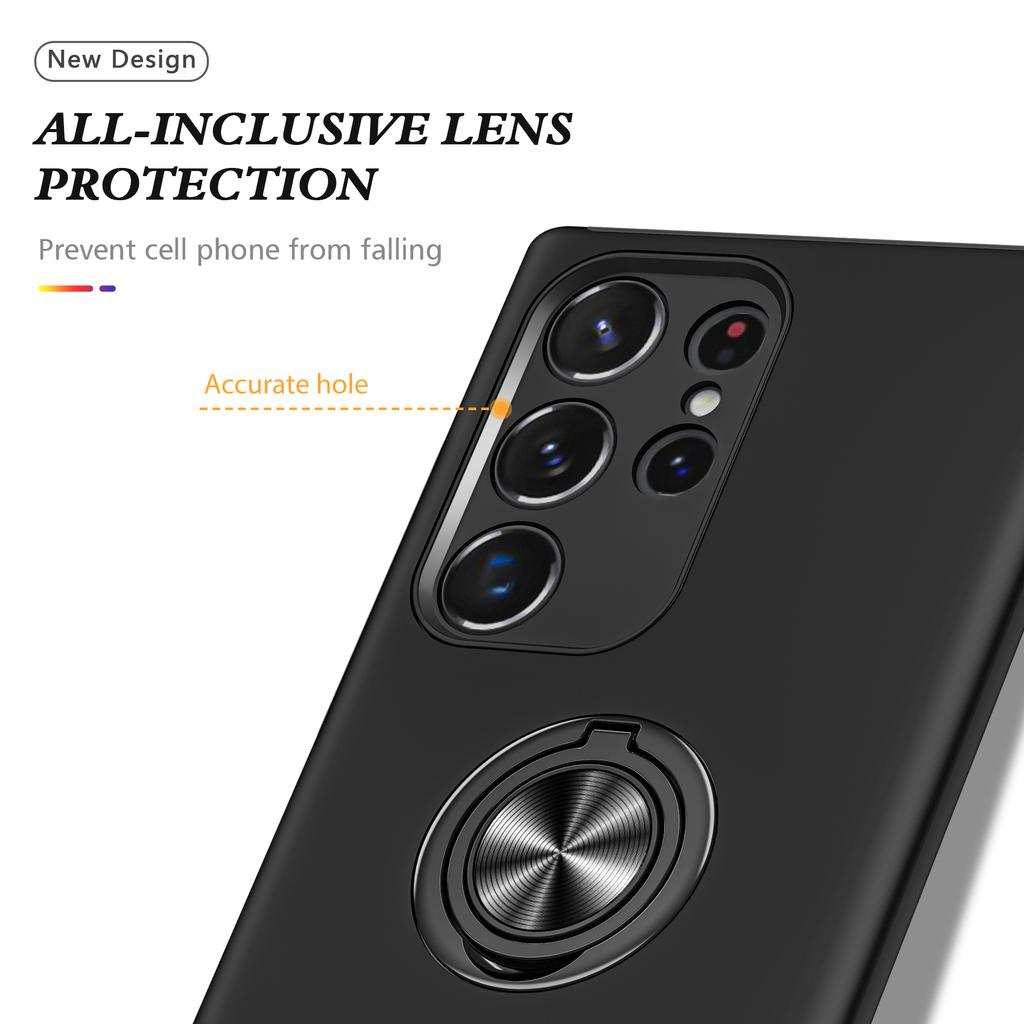 For Samsung Galaxy S24 Ultra Cell Phone Case Anti-scratch Ring Kickstand Back Shell