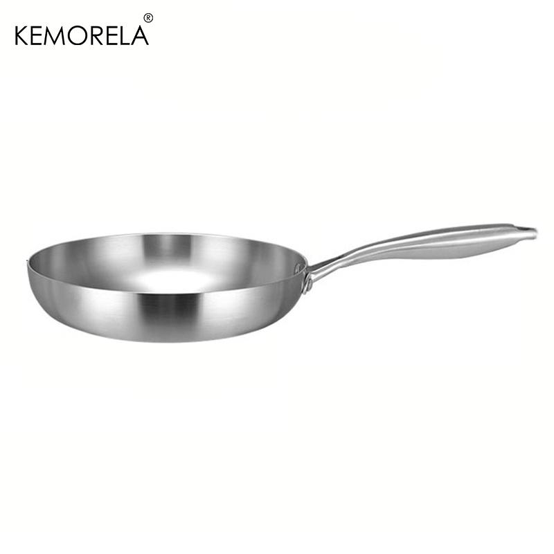 Τηγάνι Wok από Ανοξείδωτο Ατσάλι 316 Αντικολλητικό Μαγείρεμα Σοτάρισμα Στέικ Γενικό για Επαγωγή Γάστρα Κουζινικά