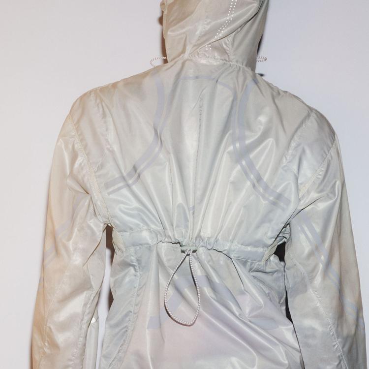 Adidas X Stella McCartney Letter Logo Print Zip-Up Hoodie Jacket Women Outerwear Beige IN5042