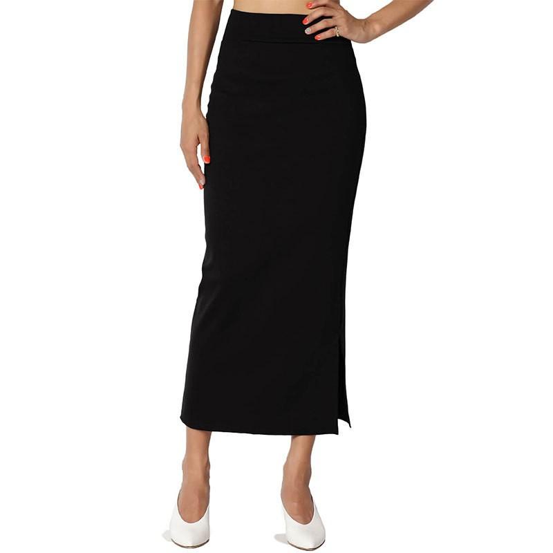 Women's Skirt Solid Color Hip Skirt Slit Long Skirt