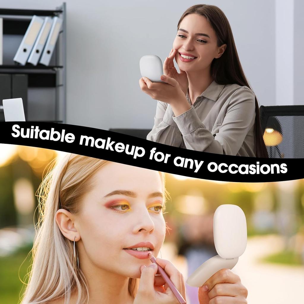 Portable LED Makeup Mirror Vanity Mirror with Lights Folding Touch Control Double Sided Lighted Mirror for Women Gift