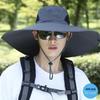 Men's Summer Anti-UV Wide-Brim Bucket Hat for Outdoor Fishing & Work, Large Size