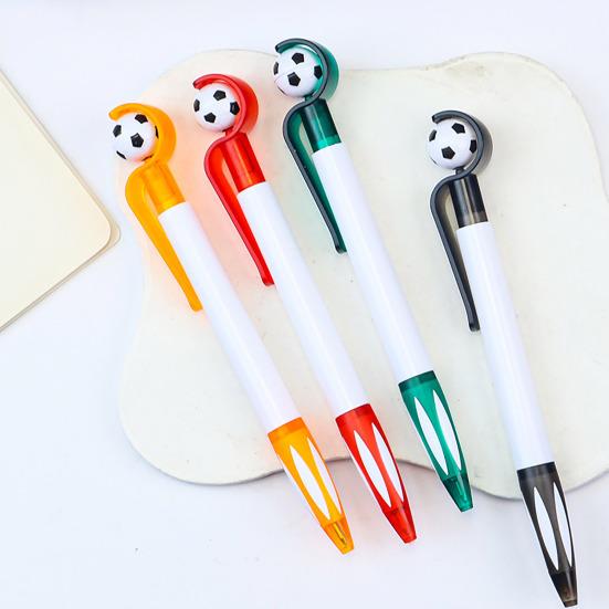 5 Pcs Soccer Rollerball Pens 0.5mm Black Ink Retractable Ballpoint Pens Football Gel Ink Pens for Sports Party Favors Kids Birthday Gifts