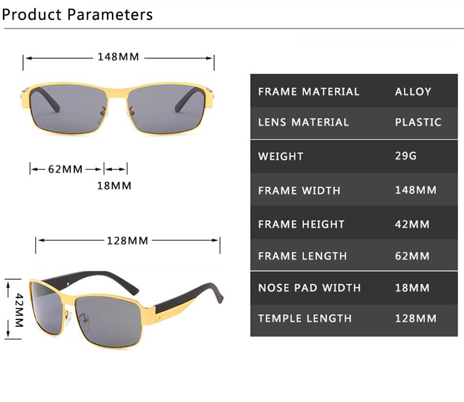 Polarisierte Sonnenbrille Männer Aluminium Magnesium Fahren Sonnenbrille Rechteck Shades Für Männer Oculos masculino Männlich